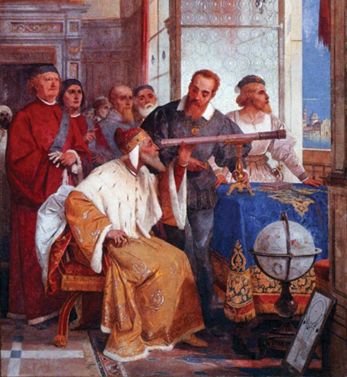 Galileo showing his telescope to the Doge of Venice